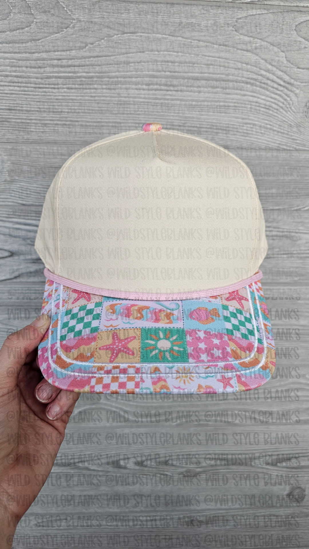Beach Patchwork Blank Trucker Hat