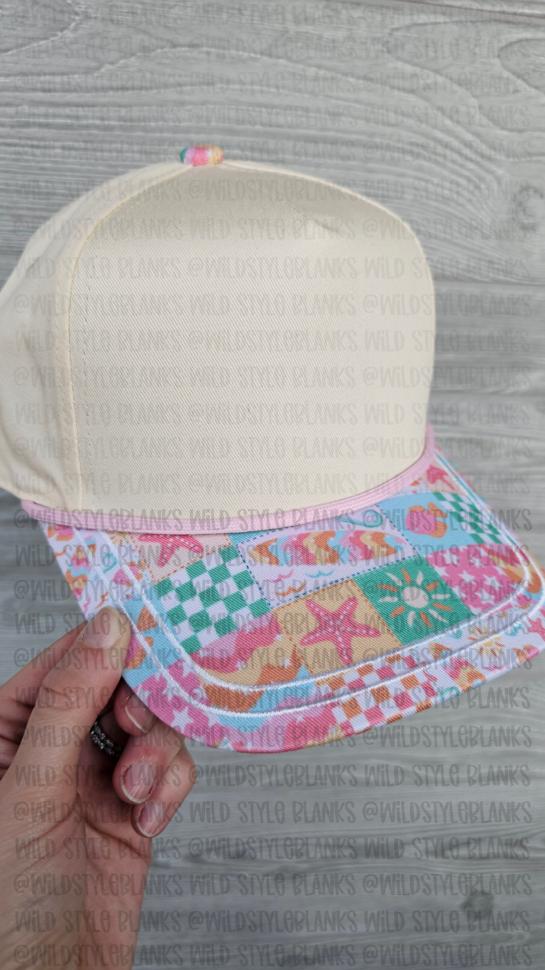 Beach Patchwork Blank Trucker Hat