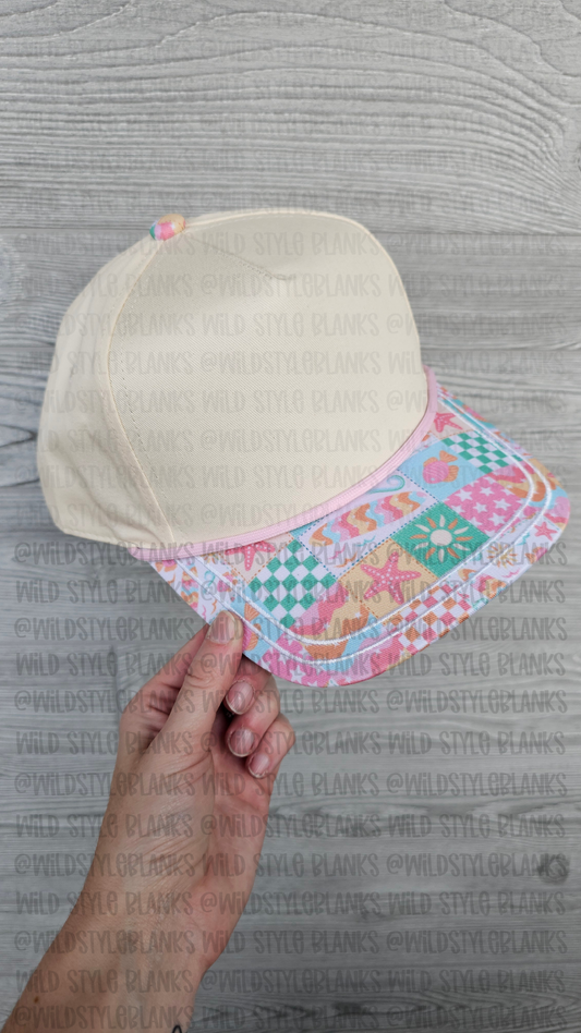 Beach Patchwork Blank Trucker Hat