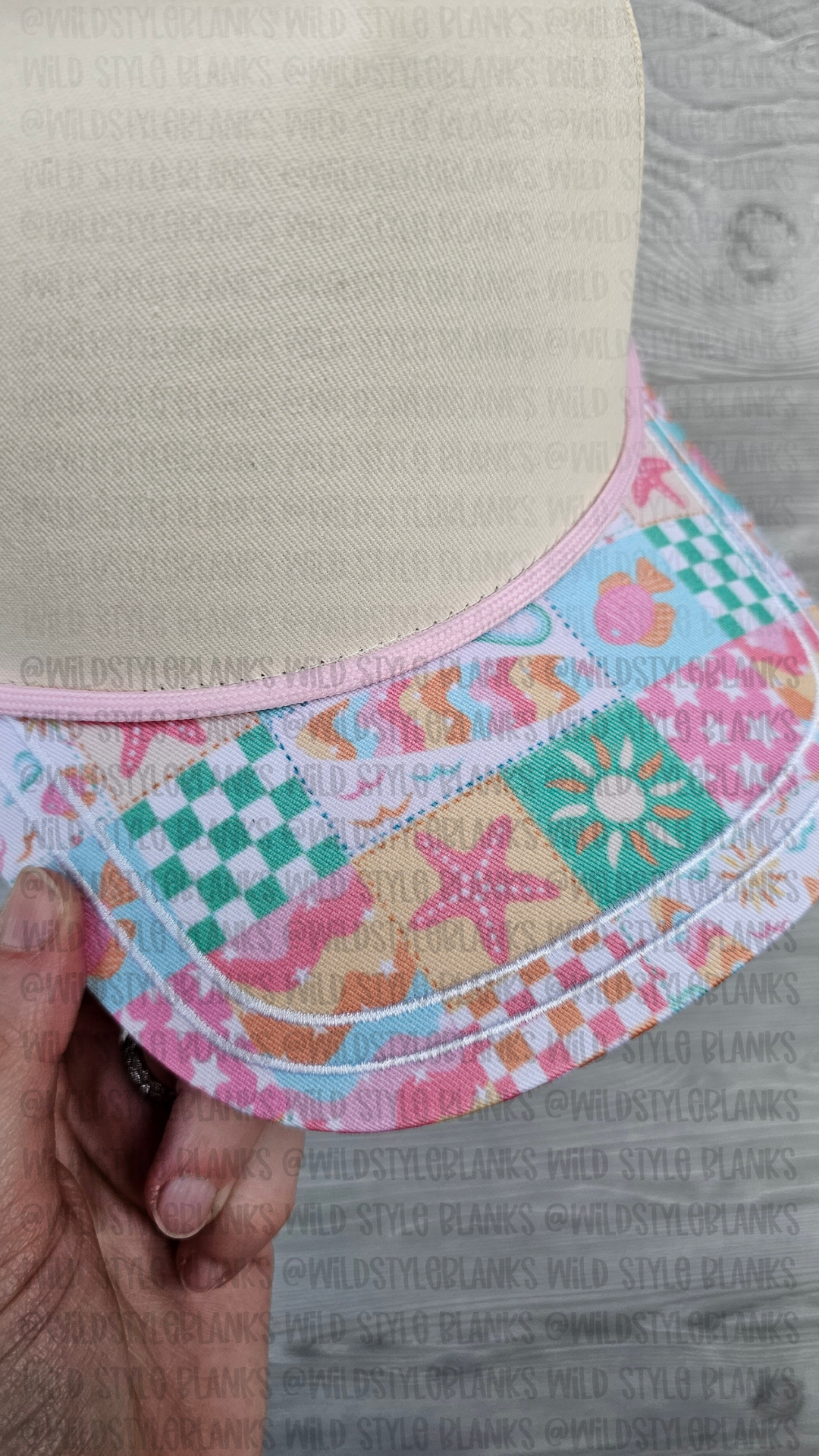 Beach Patchwork Blank Trucker Hat
