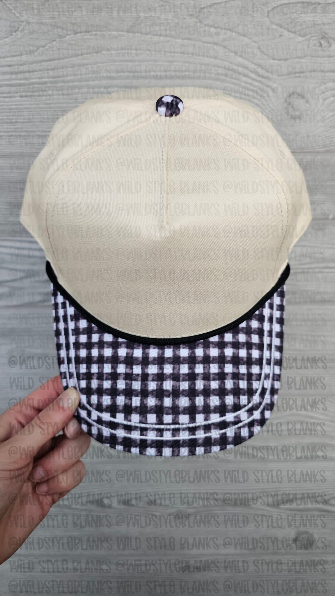 Black Gingham Blank Trucker Hat - PREORDER