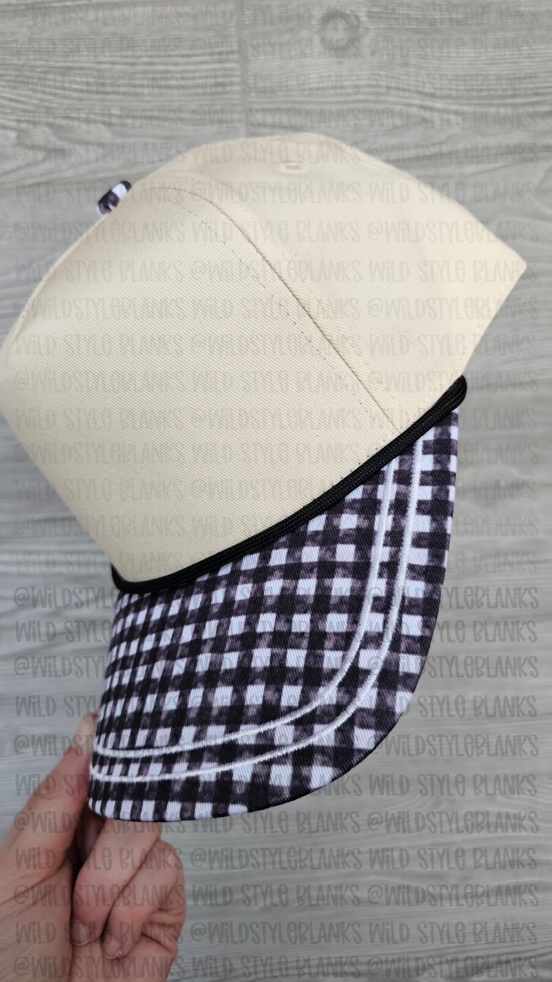 Black Gingham Blank Trucker Hat - PREORDER