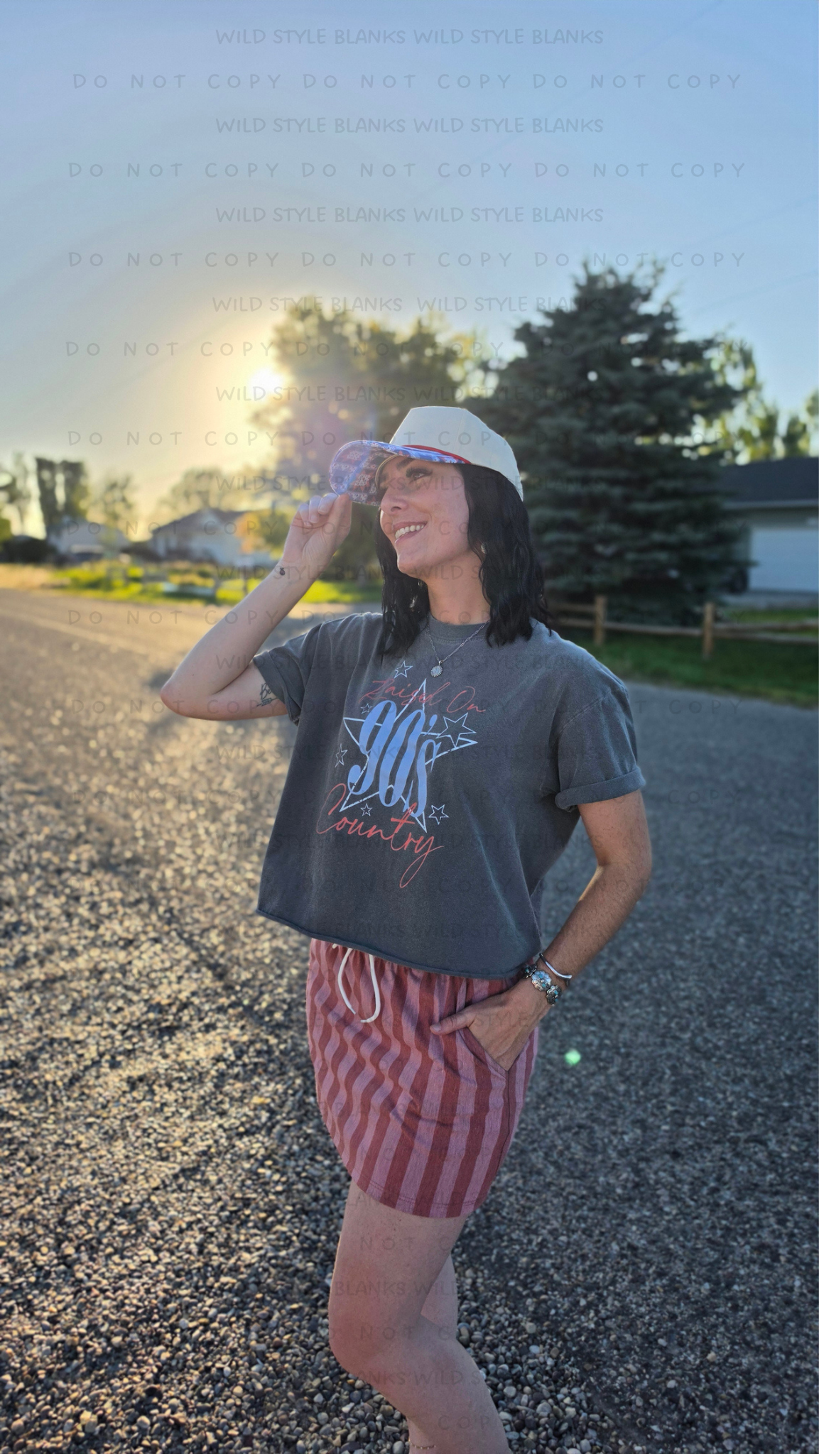 Red, White, & Quilted Blank Trucker Hat