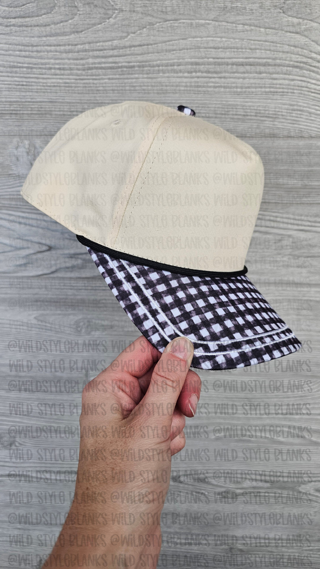 Black Gingham Blank Trucker Hat - PREORDER