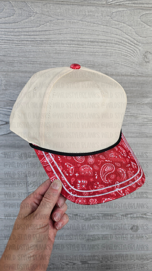 Red Bandana Blank Trucker Hat