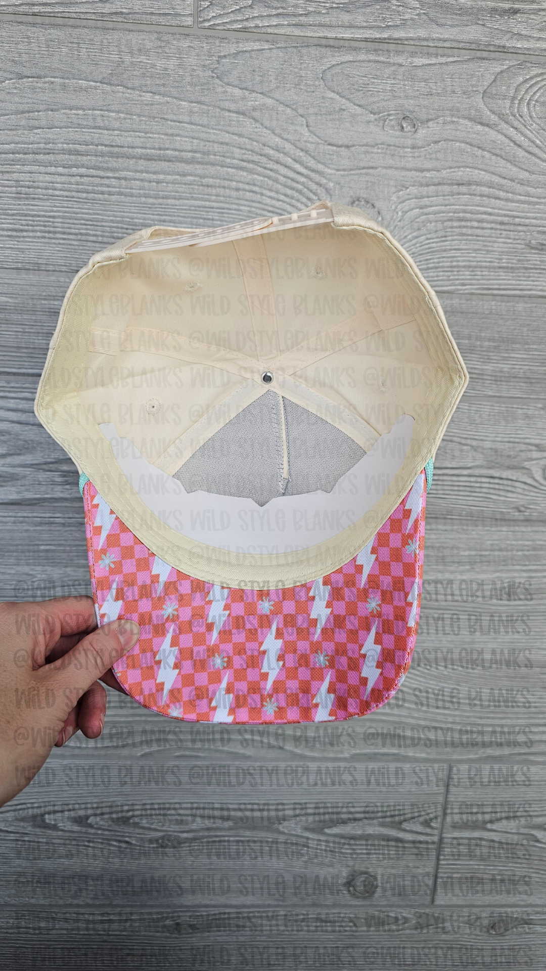 Checkered Lightning Blank Trucker Hat