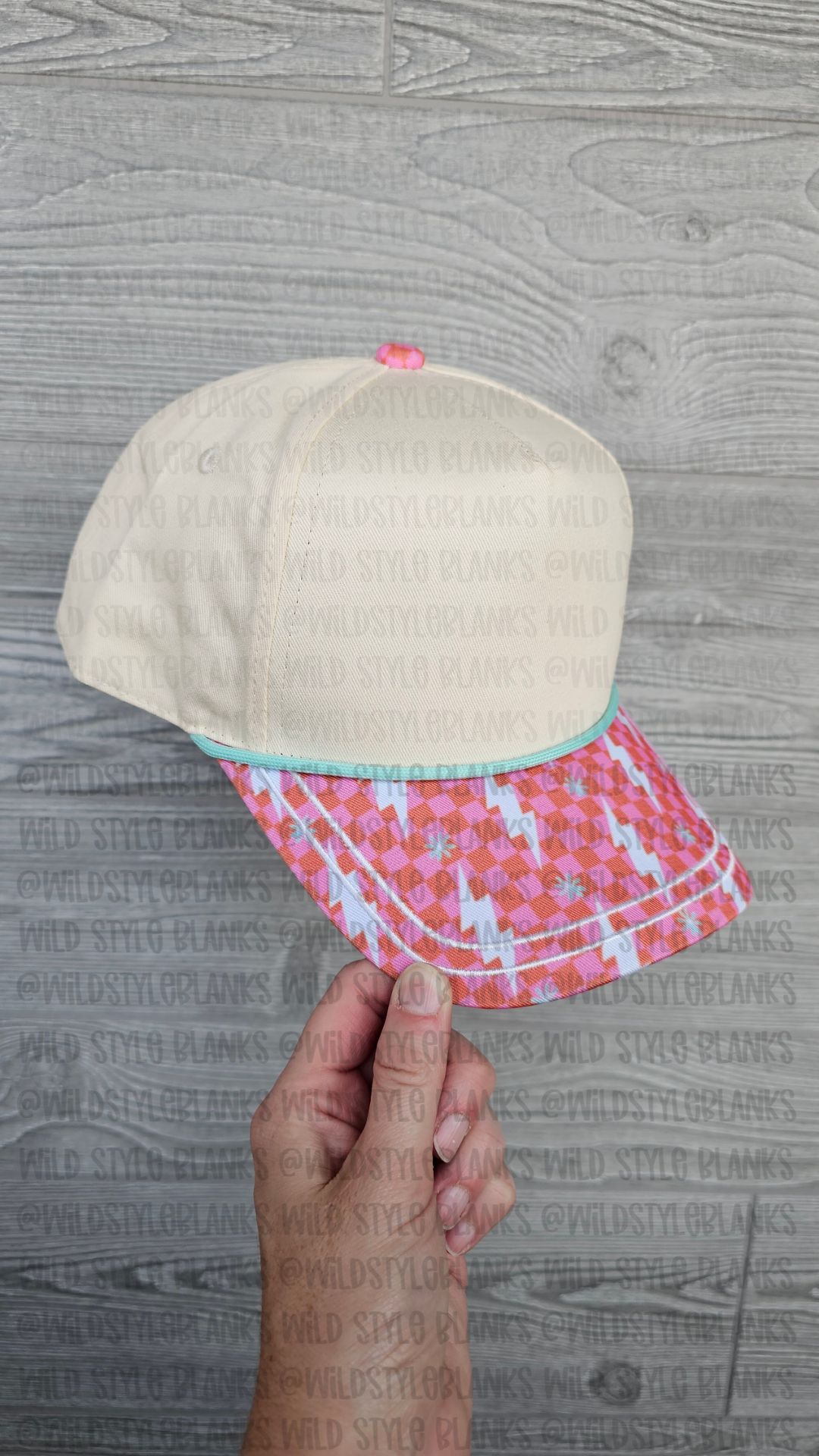 Checkered Lightning Blank Trucker Hat