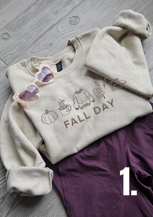 Fall Embroidered Crewneck Sweatshirt