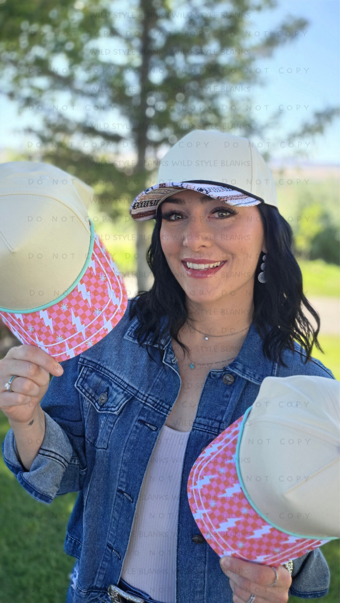 Checkered Lightning Blank Trucker Hat - RESTOCK!!