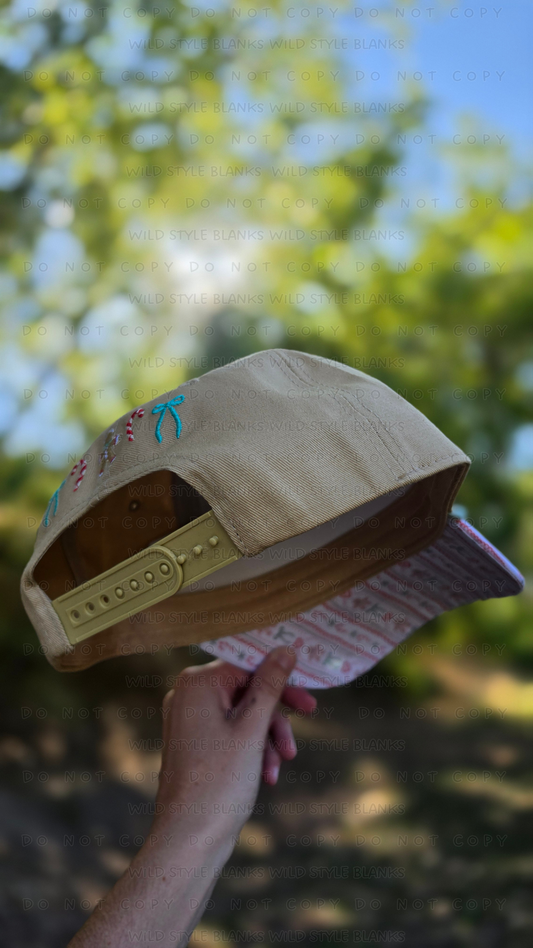 Gingerbread Striped Blank Trucker Hat