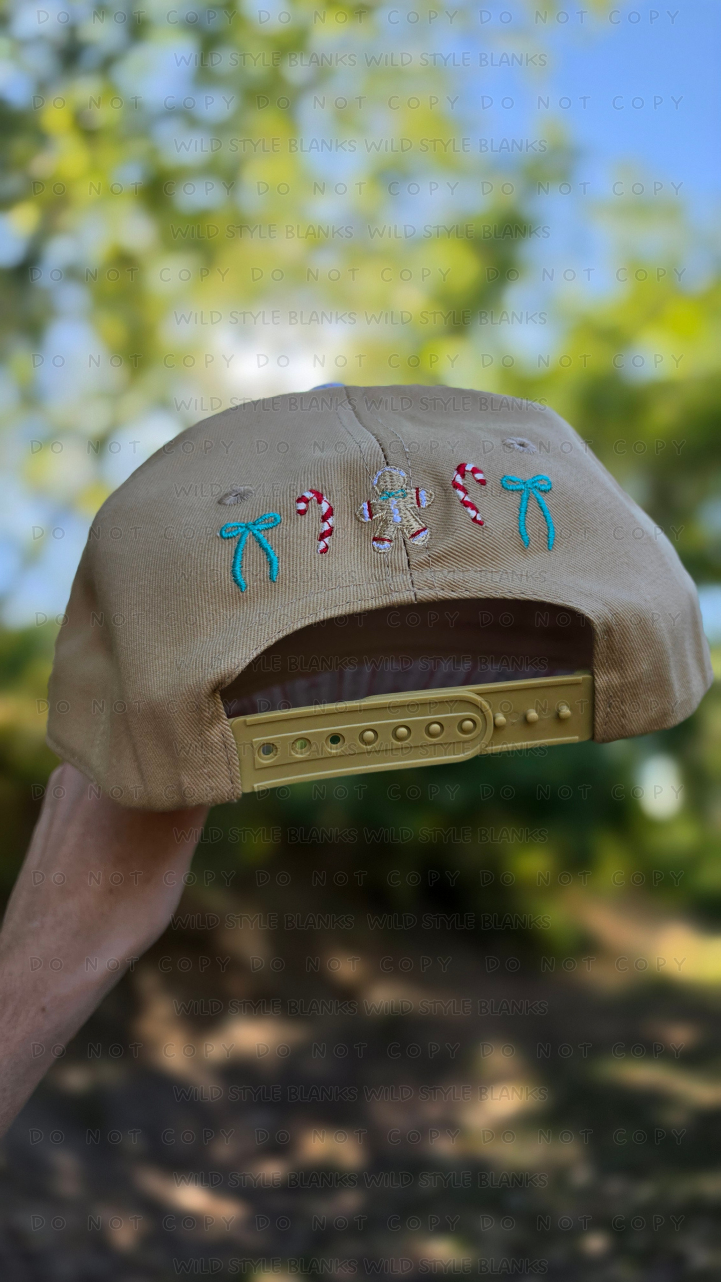 Gingerbread Striped Blank Trucker Hat