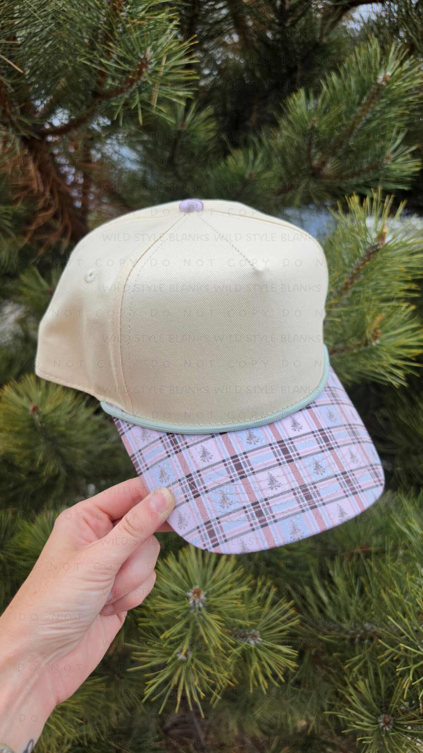 Sprucey Plaid Blank Trucker Hat