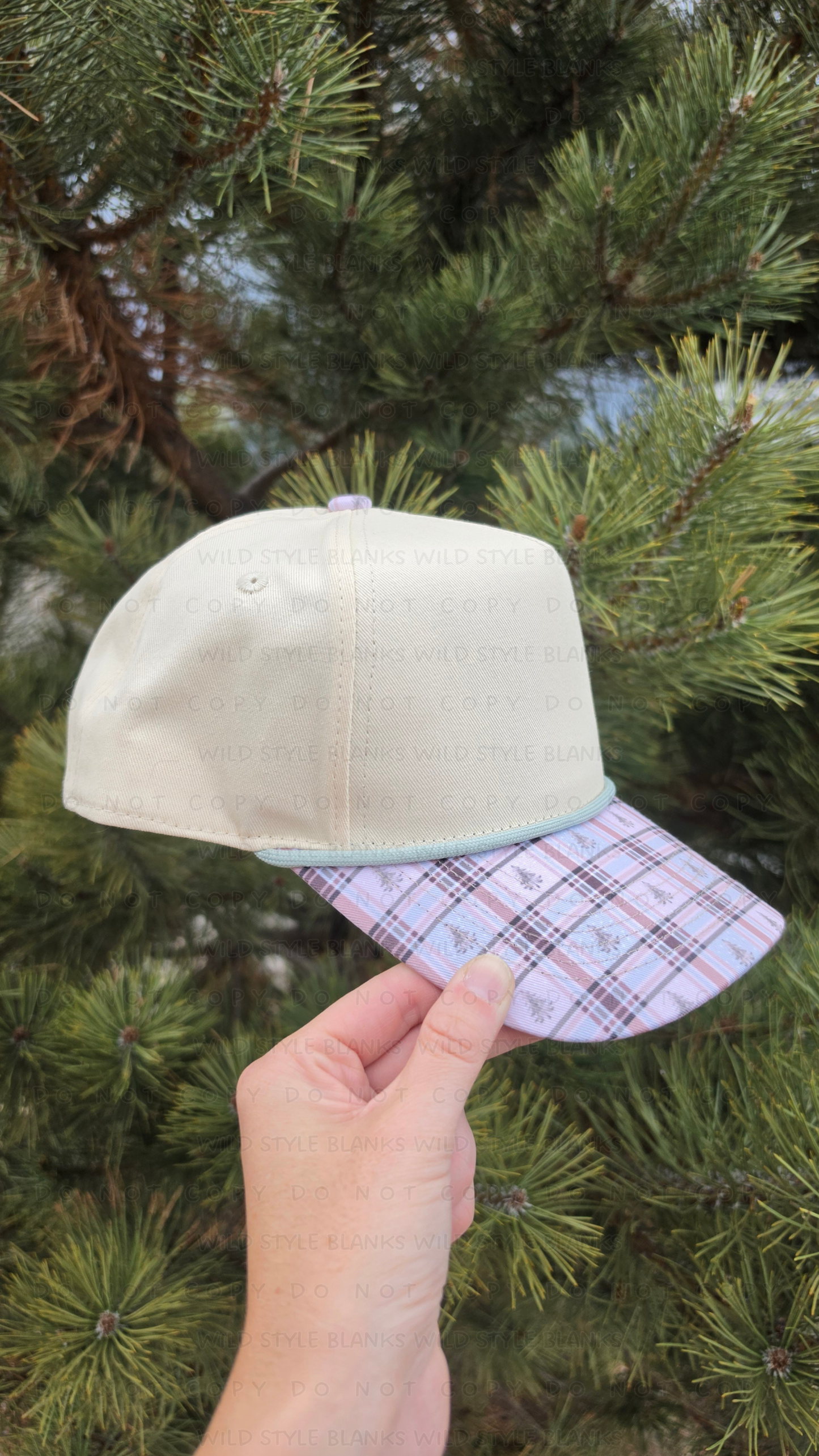 Sprucey Plaid Blank Trucker Hat