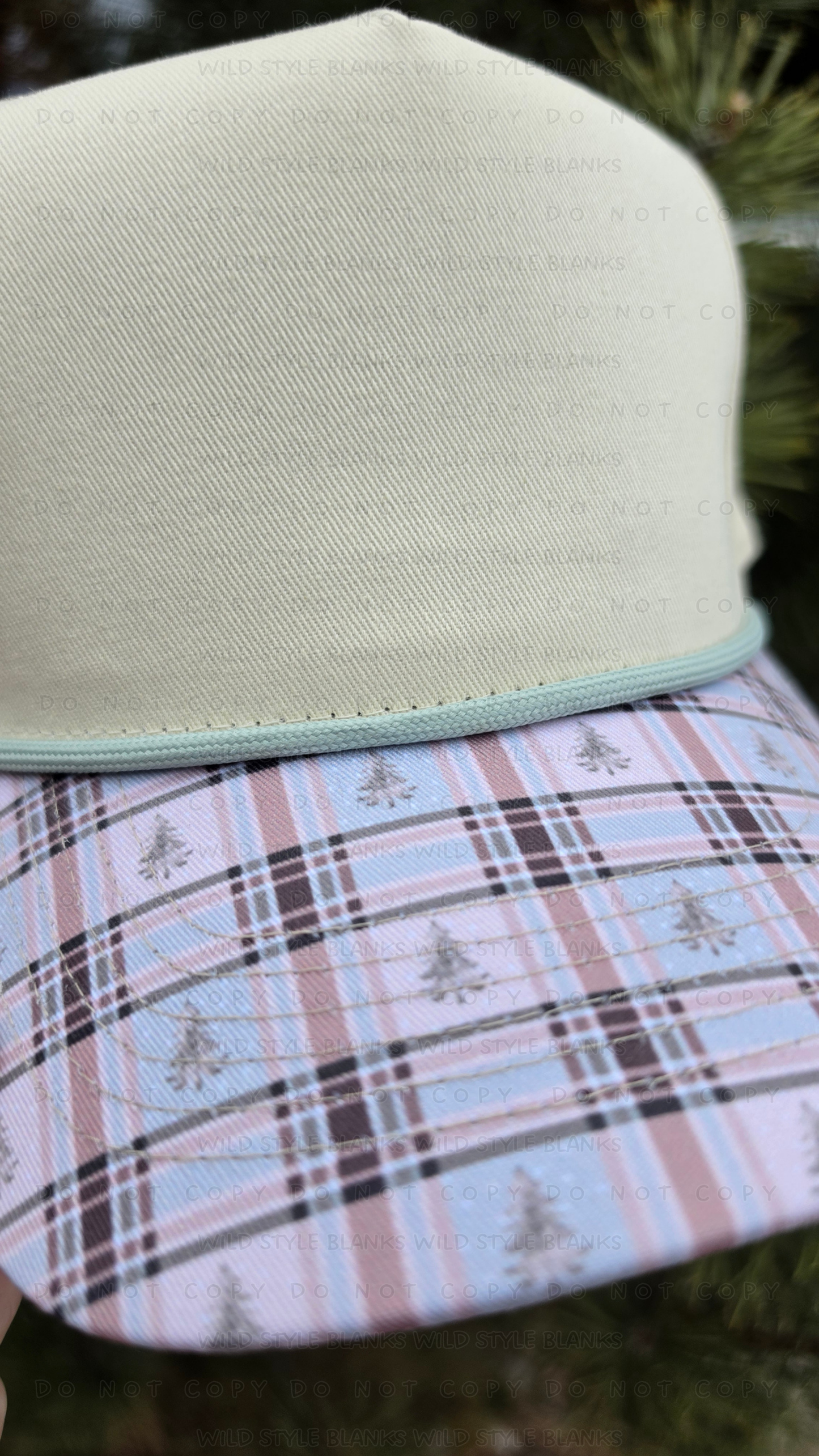 Sprucey Plaid Blank Trucker Hat