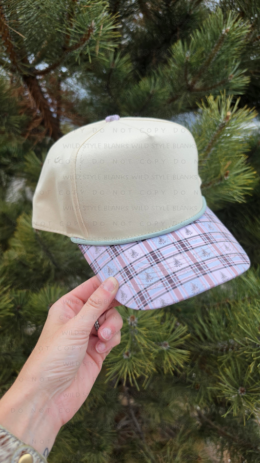 Sprucey Plaid Blank Trucker Hat