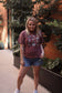 Butterfly Dream Graphic Tee - Wine Acid Wash