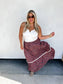 Magenta Flora Lace Maxi Skirt