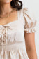 CHAMPAGNE LACE UP PEPLUM  TOP