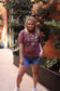 Butterfly Dream Graphic Tee - Wine Acid Wash