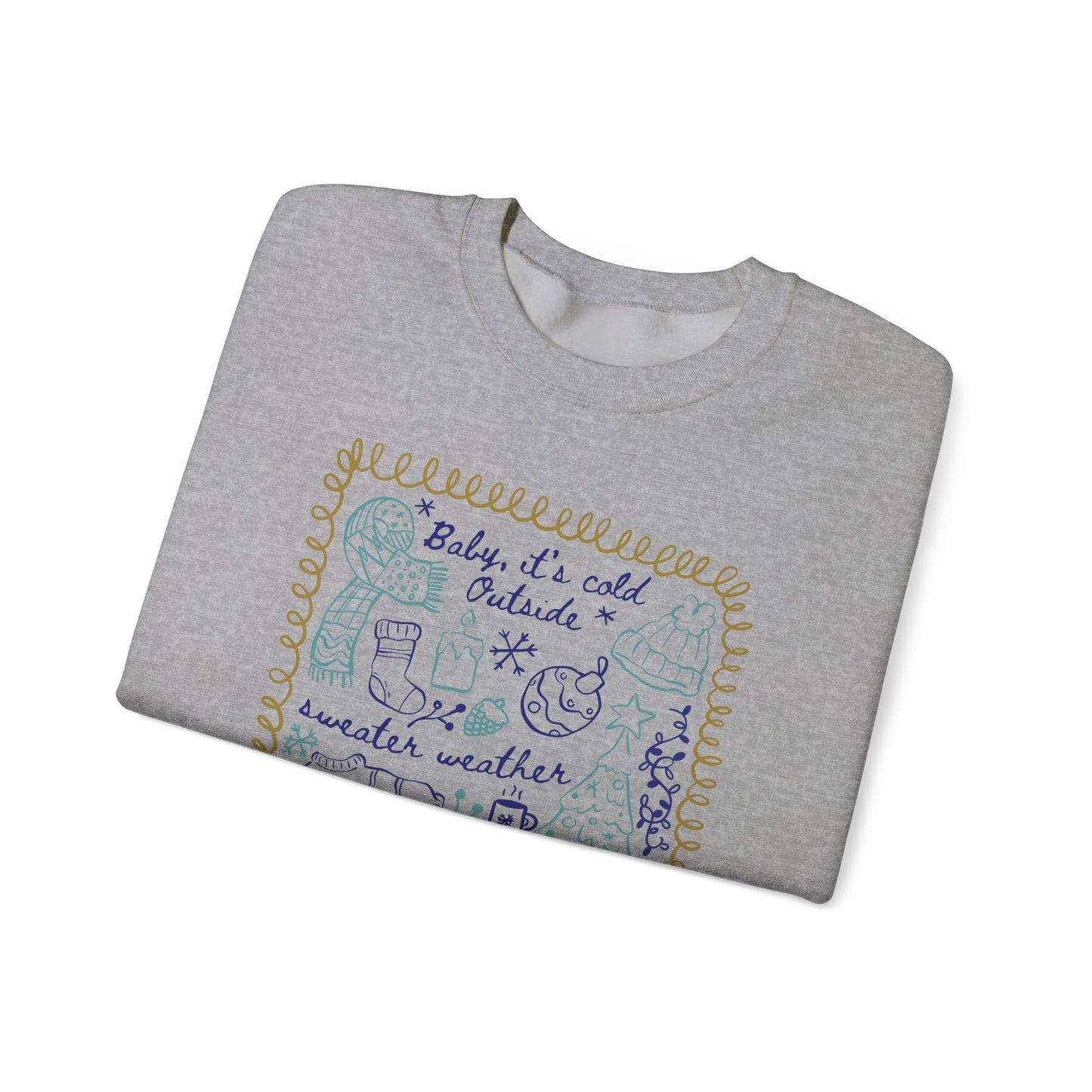 Cozy Winter Doodles Crewneck Sweatshirt