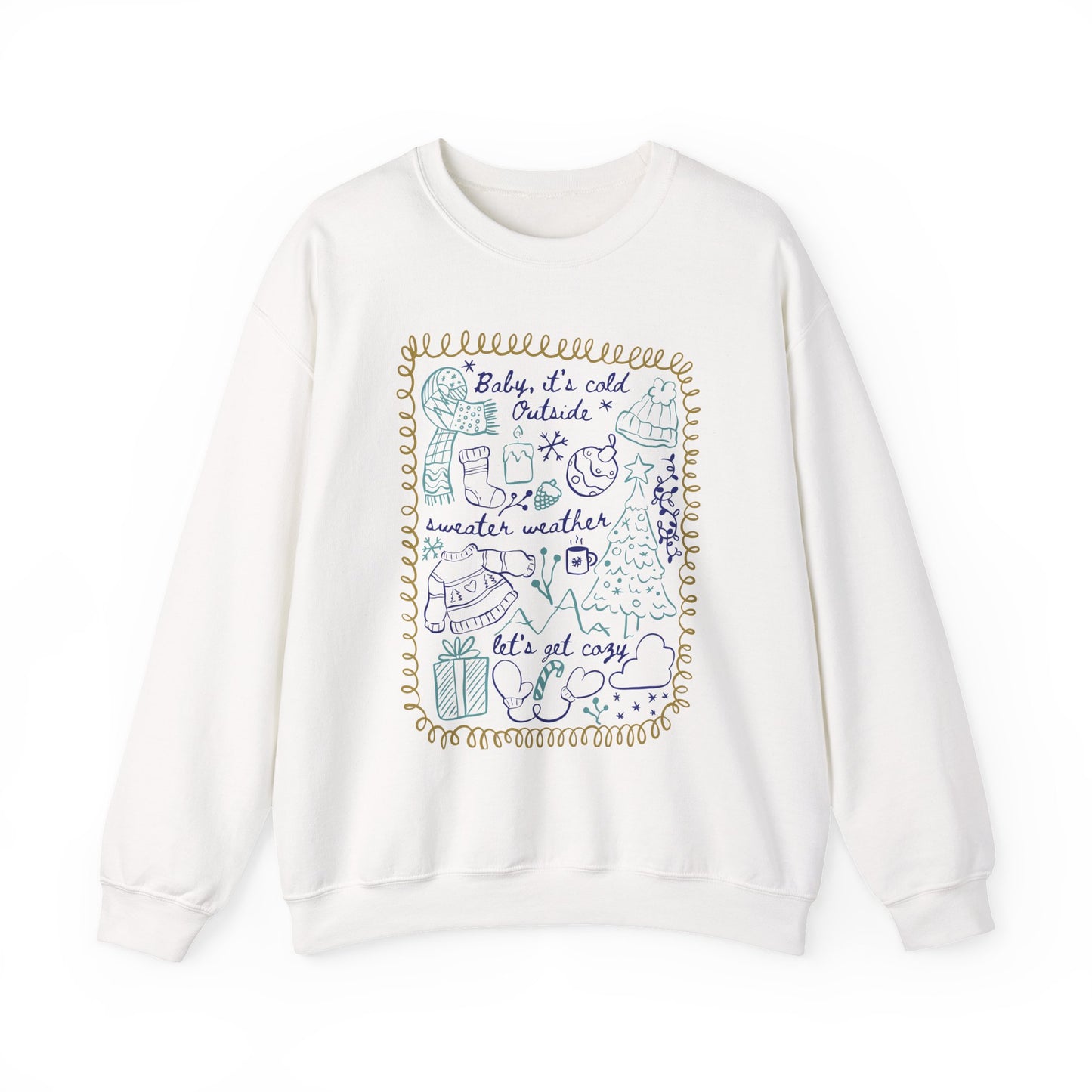 Cozy Winter Doodles Crewneck Sweatshirt