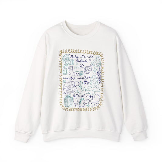 Cozy Winter Doodles Crewneck Sweatshirt