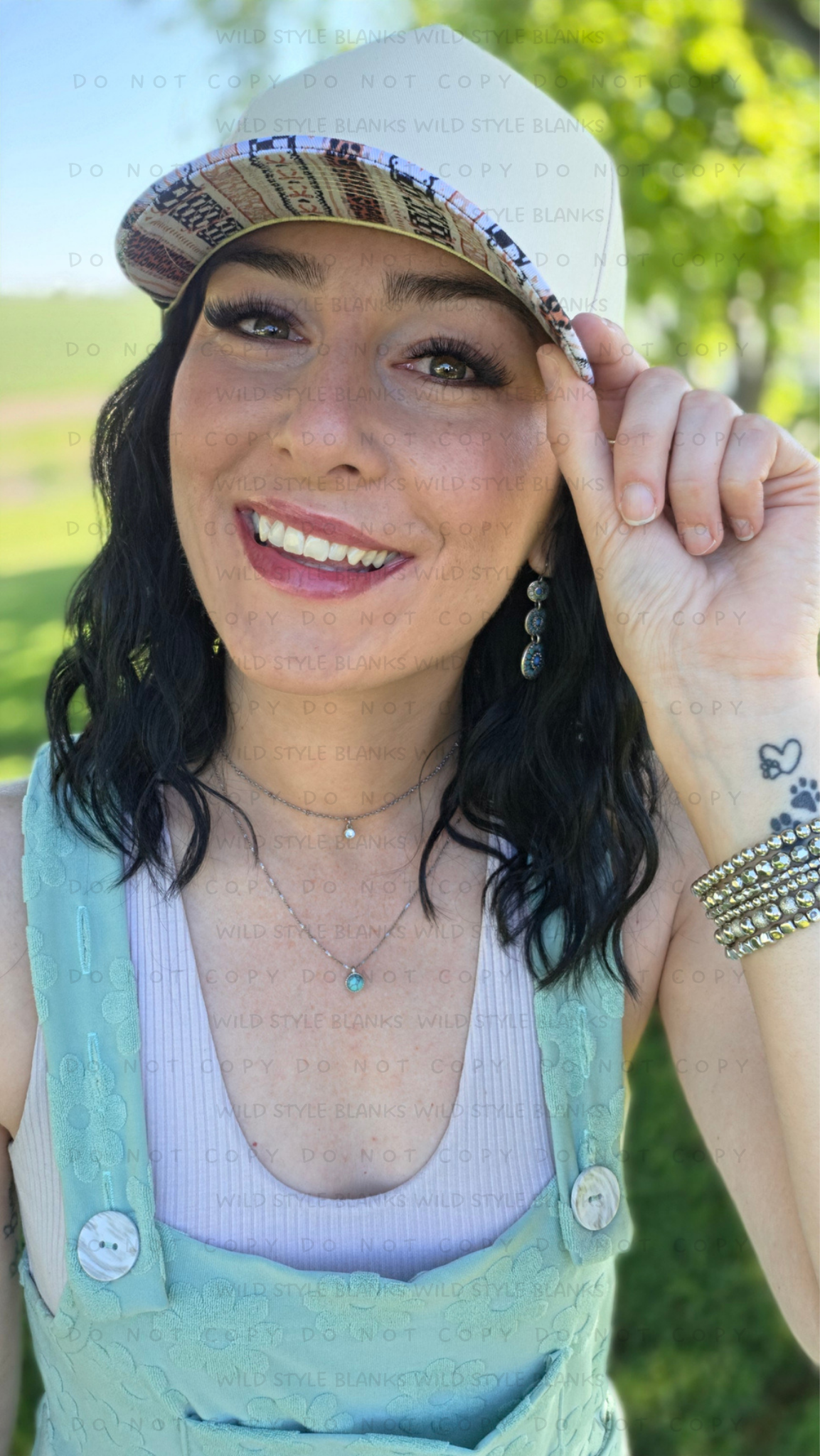 Neutral Stripes Blank Trucker Hat