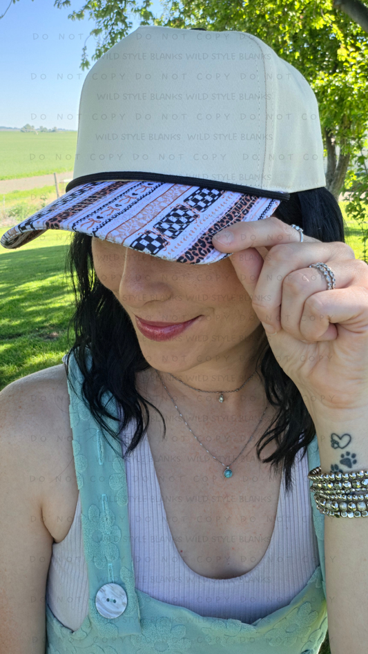 Neutral Stripes Blank Trucker Hat