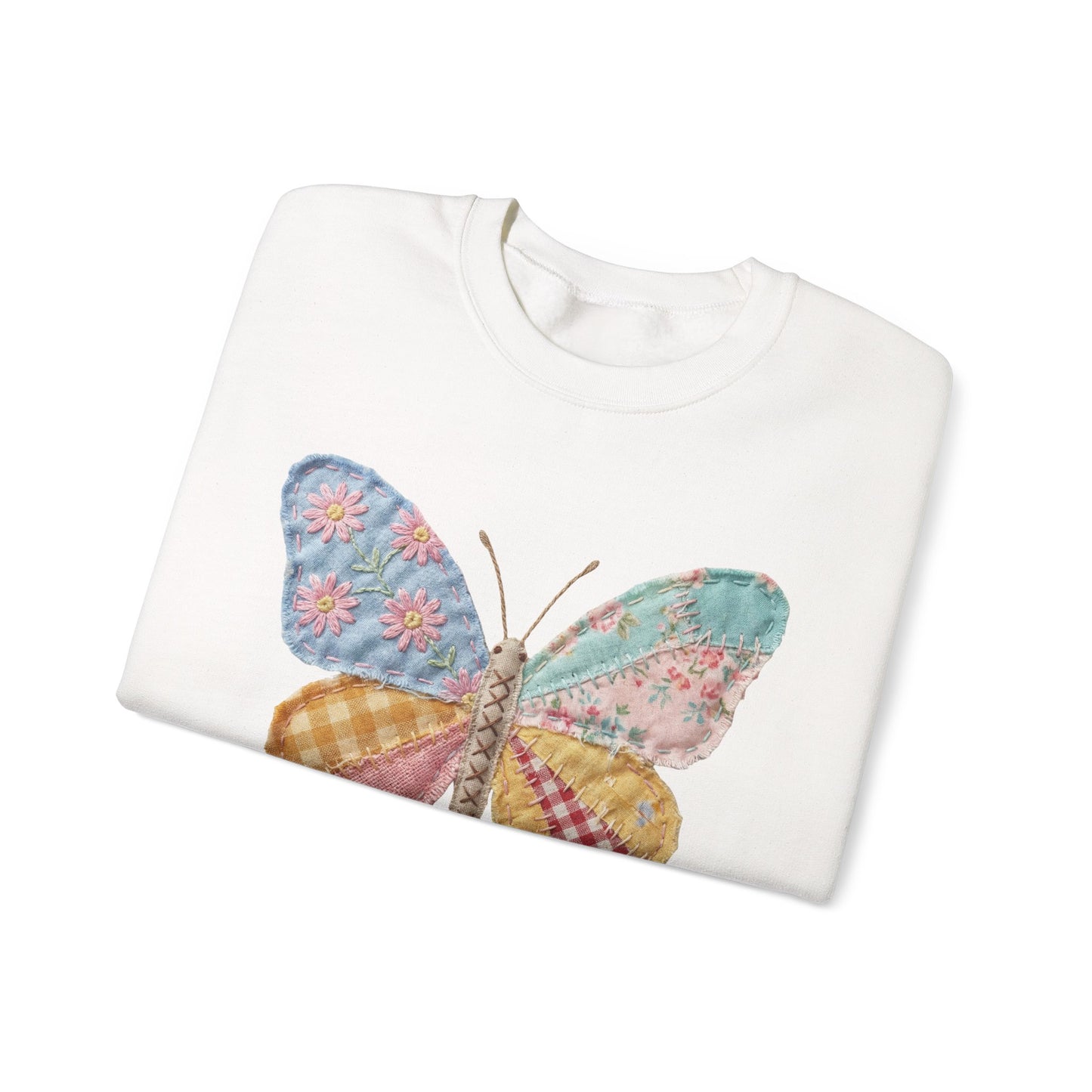 Butterfly Patchwork Crewneck Sweatshirt