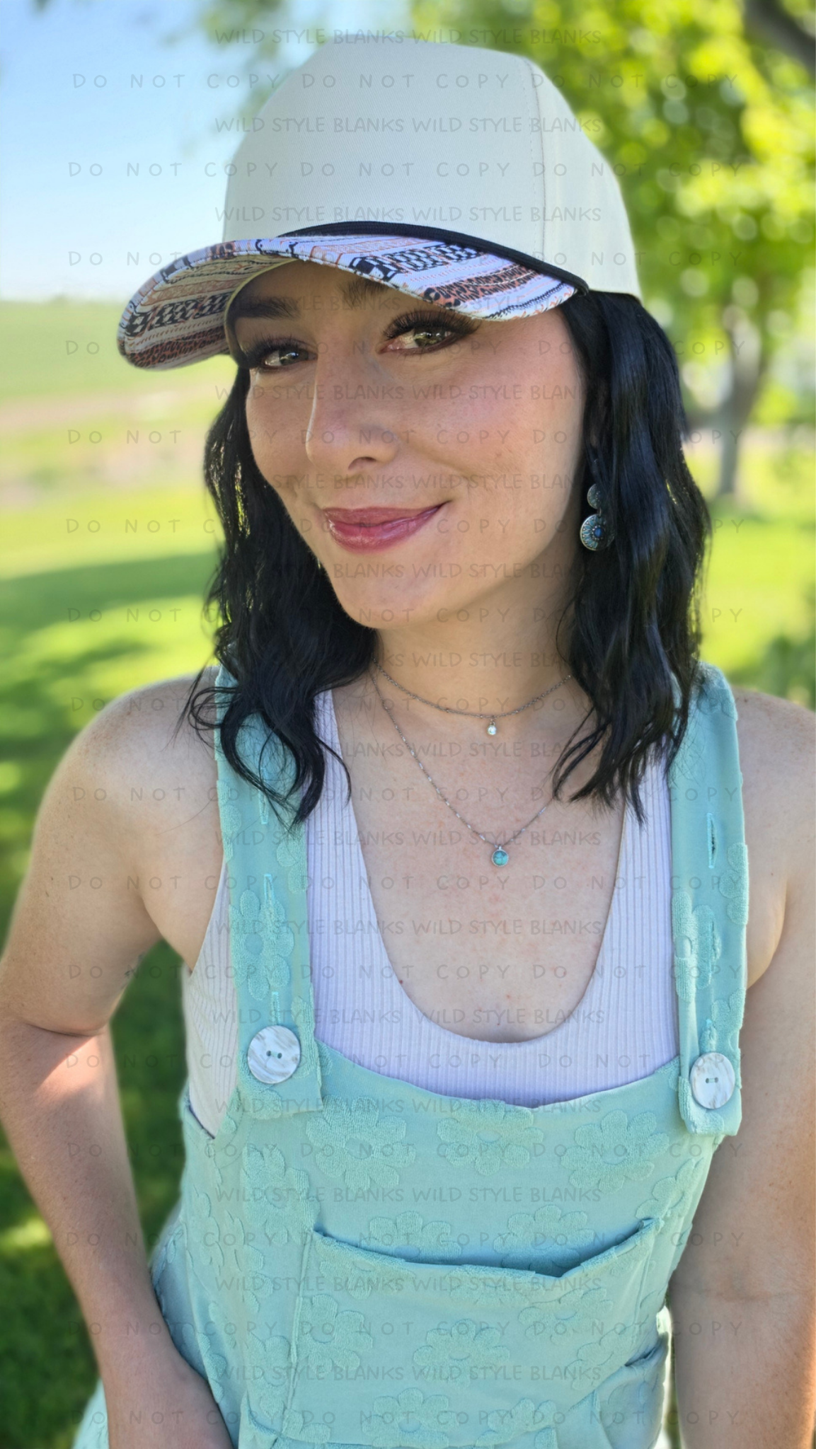 Neutral Stripes Blank Trucker Hat