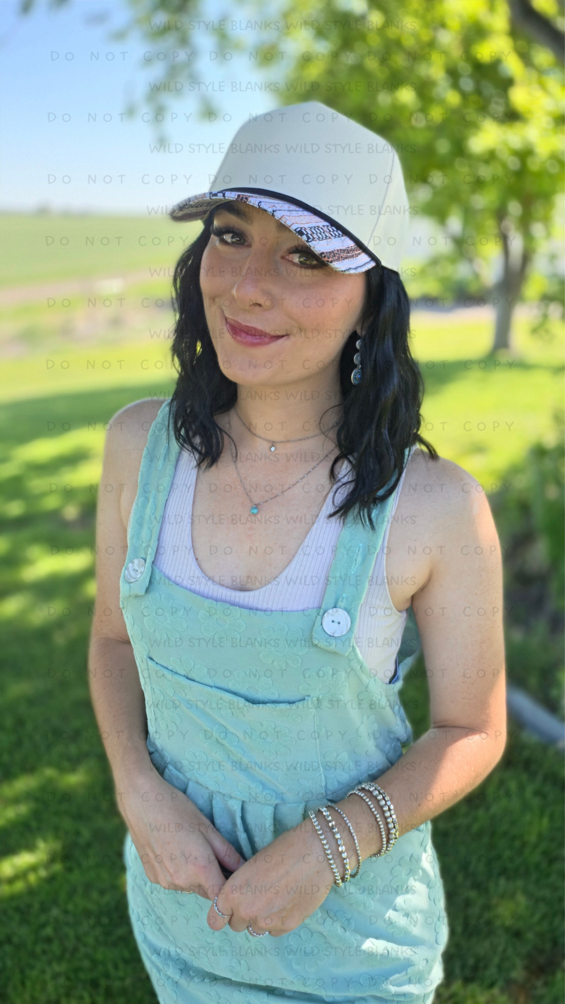 Neutral Stripes Blank Trucker Hat