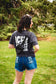 Iced Coffee Cropped Boxy Graphic Tee- Charcoal