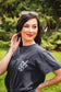 Iced Coffee Cropped Boxy Graphic Tee- Charcoal