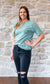 Karma Graphic Pocket Tee - Cyprus Green