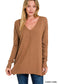 VISCOSE FRONT SEAM SWEATER