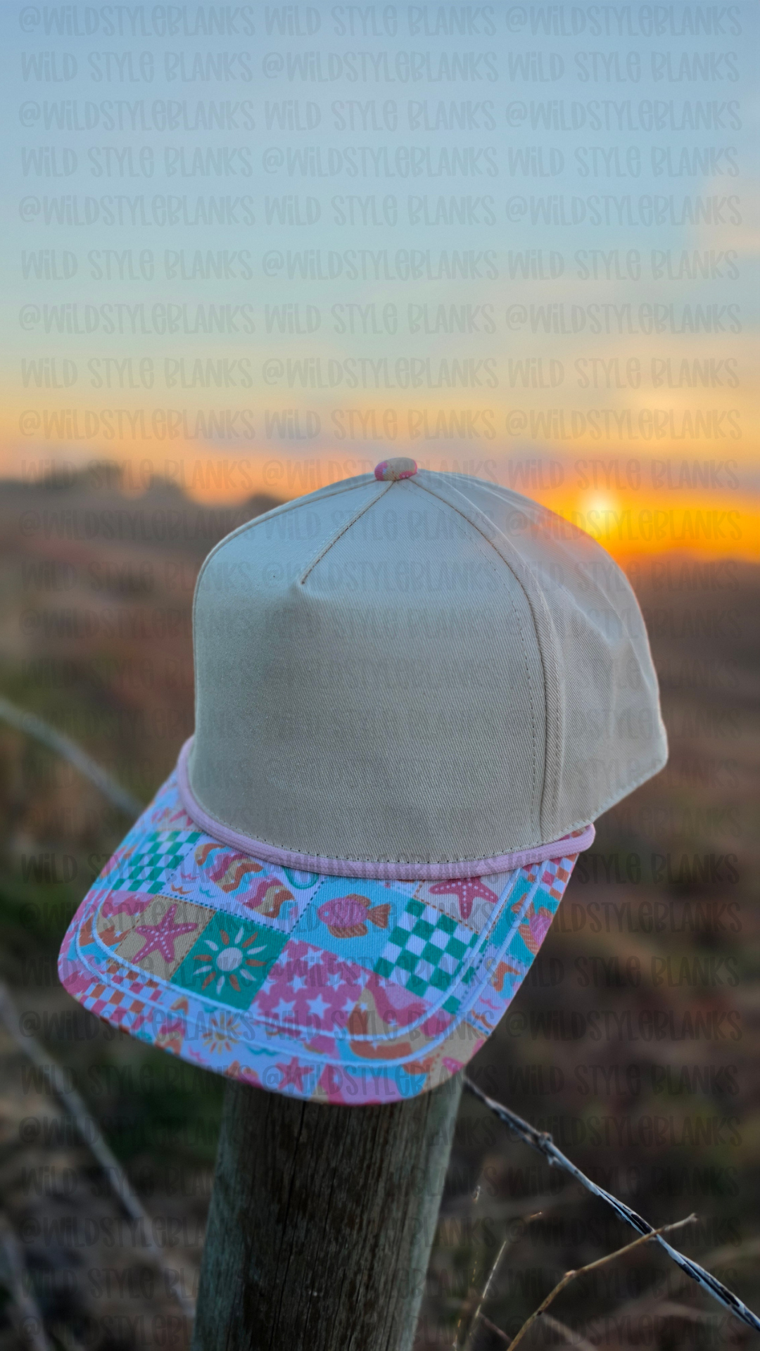 Beach Patchwork Blank Trucker Hat