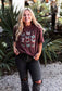 Butterfly Dream Graphic Tee - Wine Acid Wash