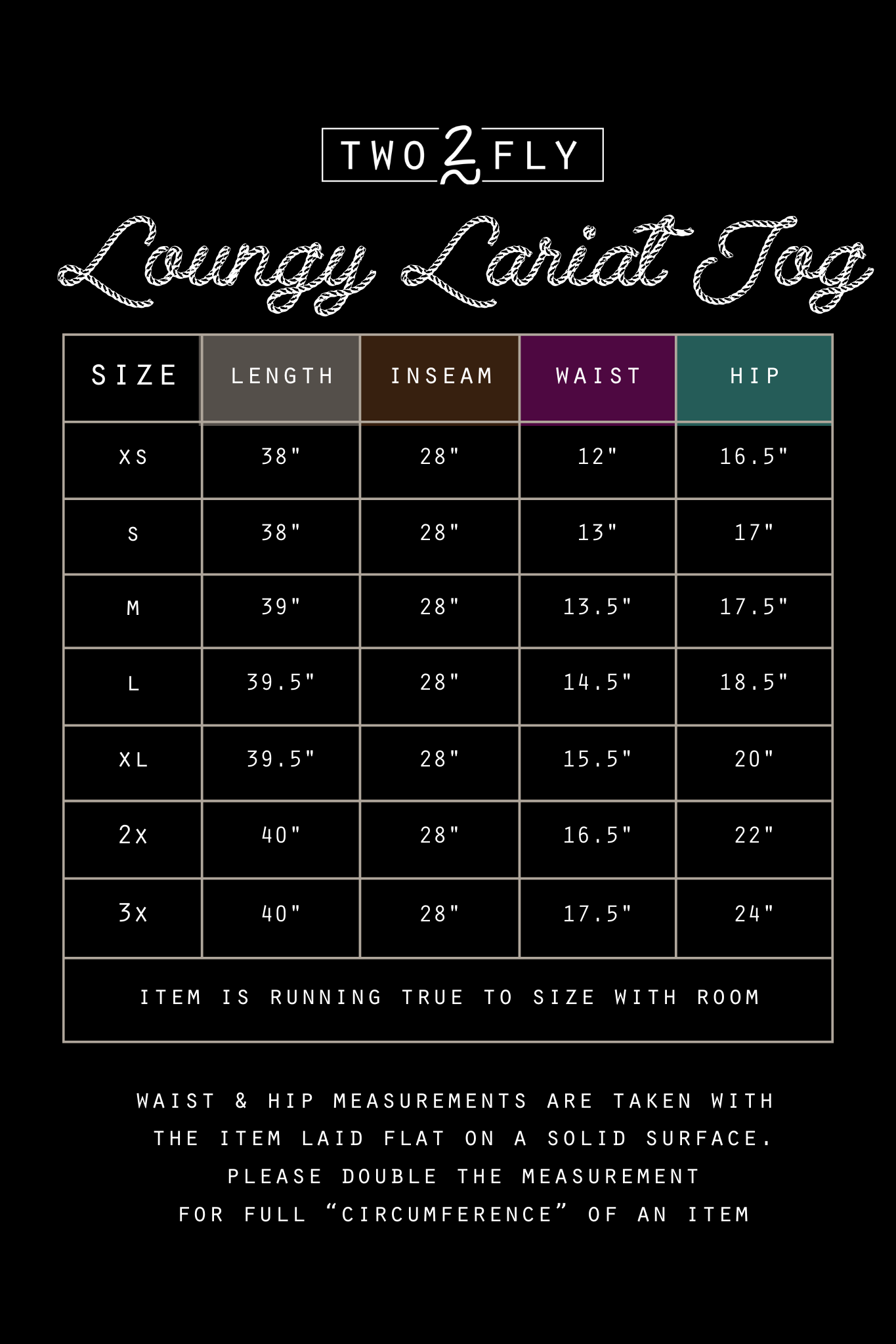 LOUNGY LARIAT JOGGERS *BOOT SCOOT: 3XL