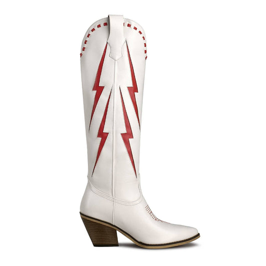 Thunder Rolls Cowboy Boots - White