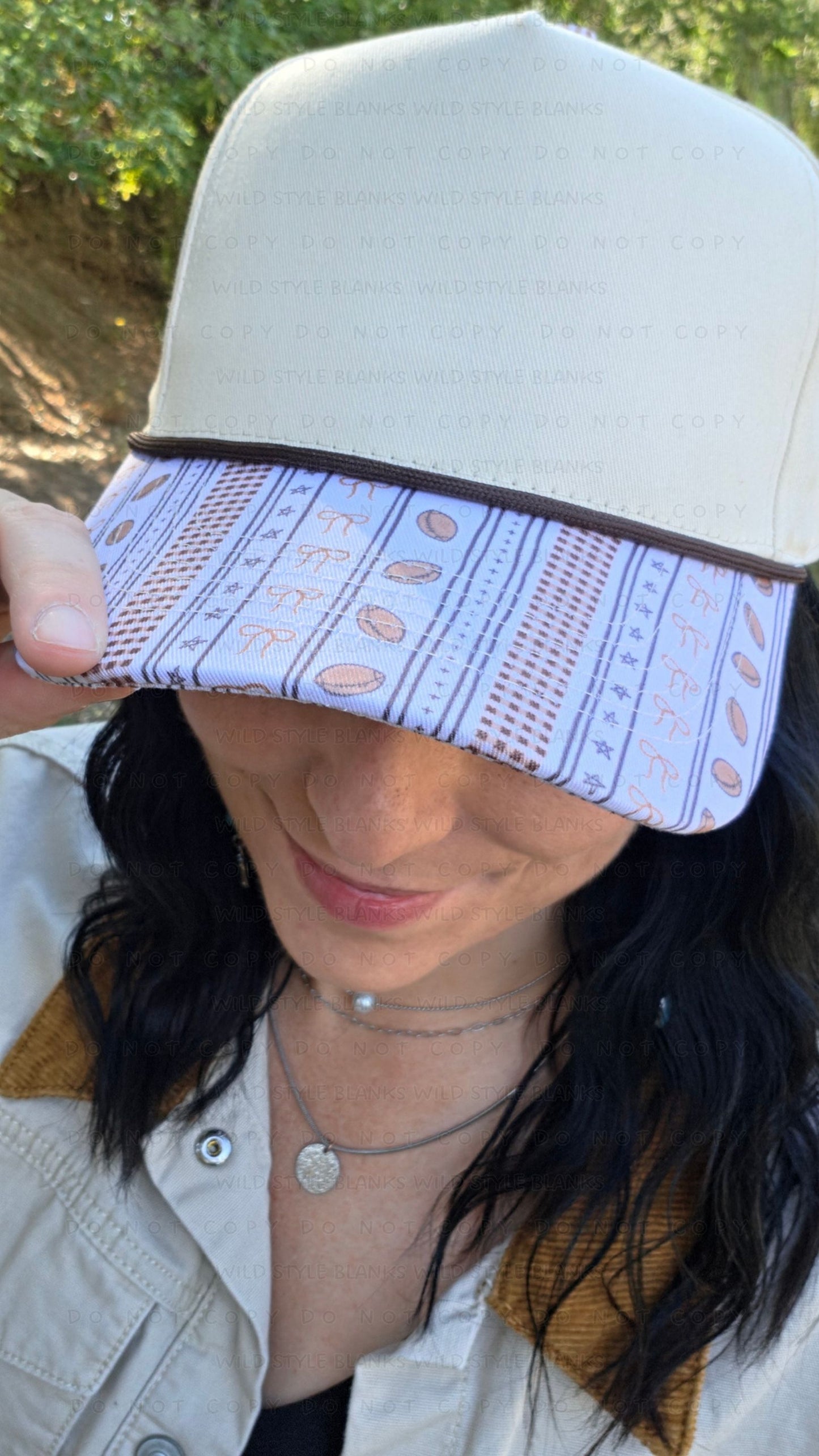 Cutesy Football Blank Trucker Hat