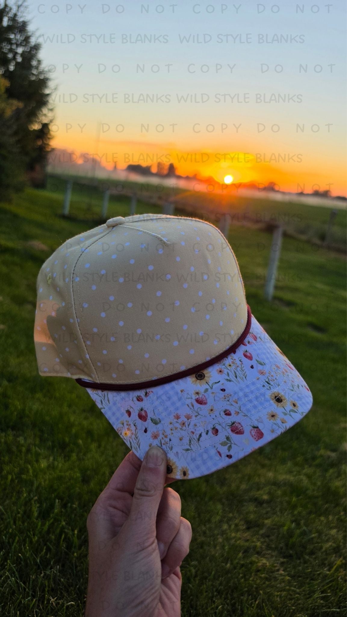 Strawberry Patch Blank Trucker Hat