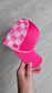 Checkered Foam Trucker Hat Blank - Pink