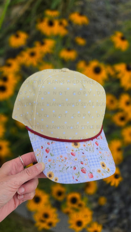 Strawberry Patch Blank Trucker Hat