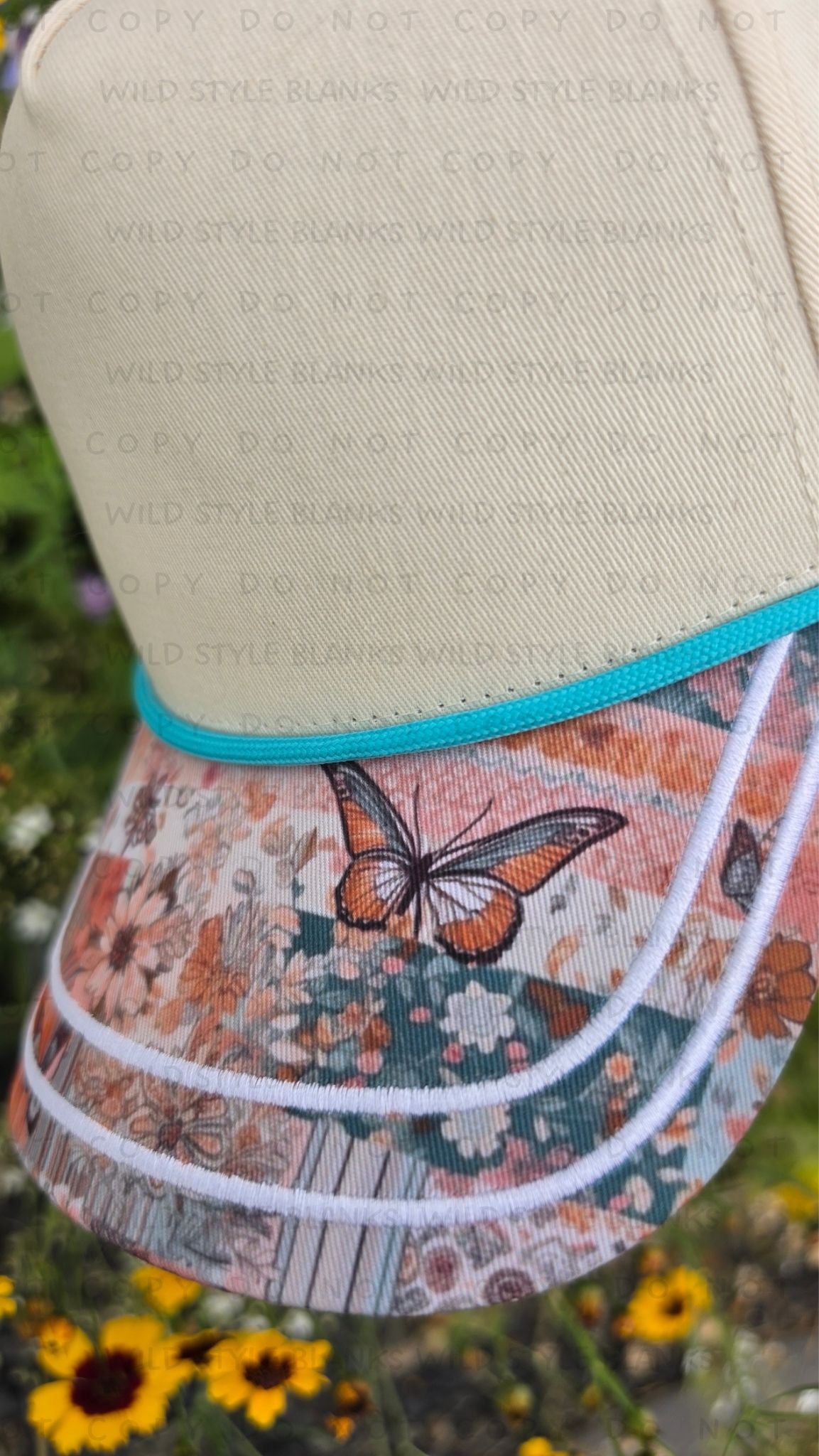 Boho Butterfly Blank Trucker Hat