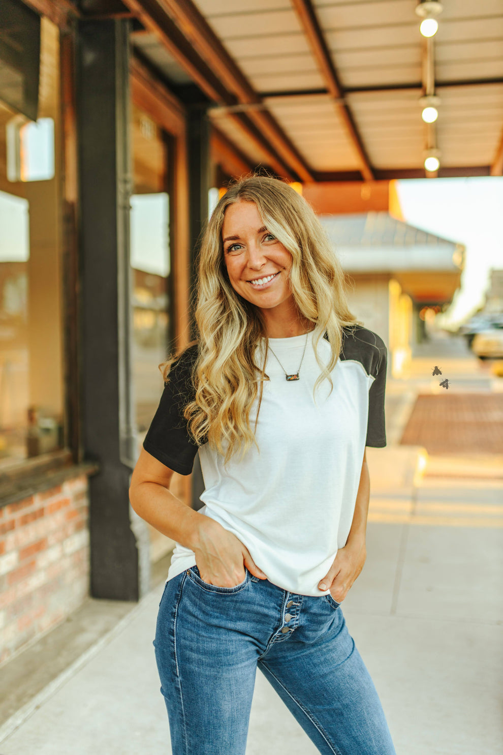 RAWHIDE STITCH TOP *BLANCO