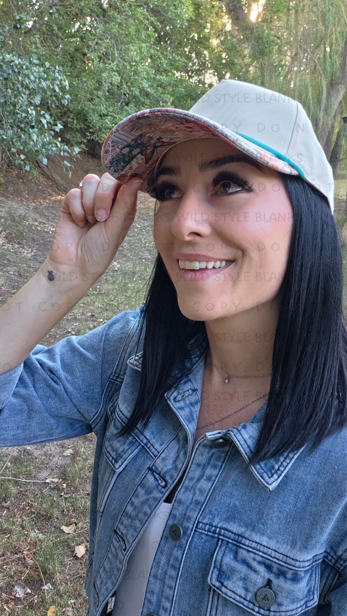 Boho Butterfly Blank Trucker Hat