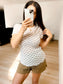 Sheer Daisy & Lace Short Sleeve Top