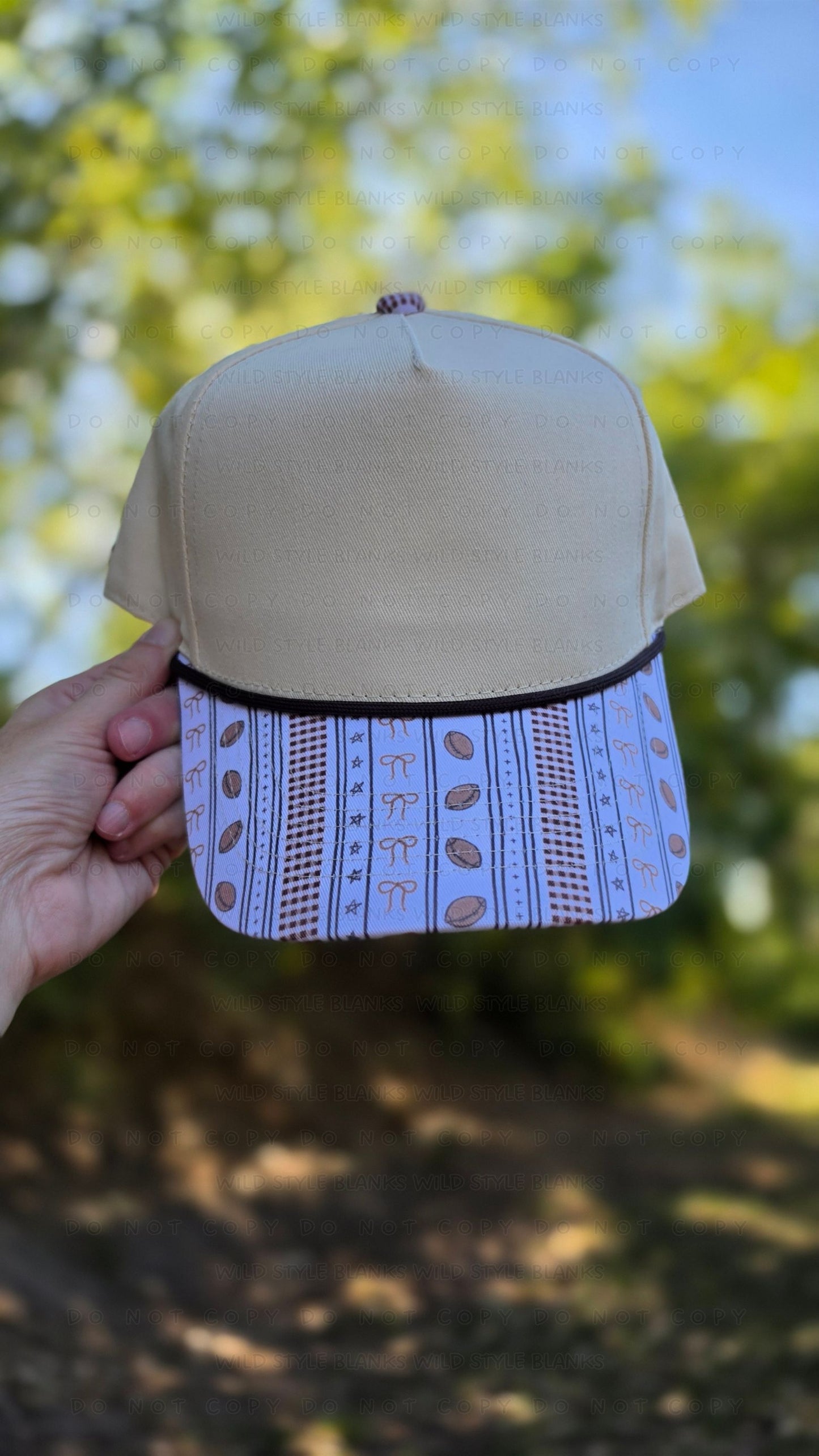 Cutesy Football Blank Trucker Hat