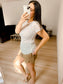 Sheer Daisy & Lace Short Sleeve Top