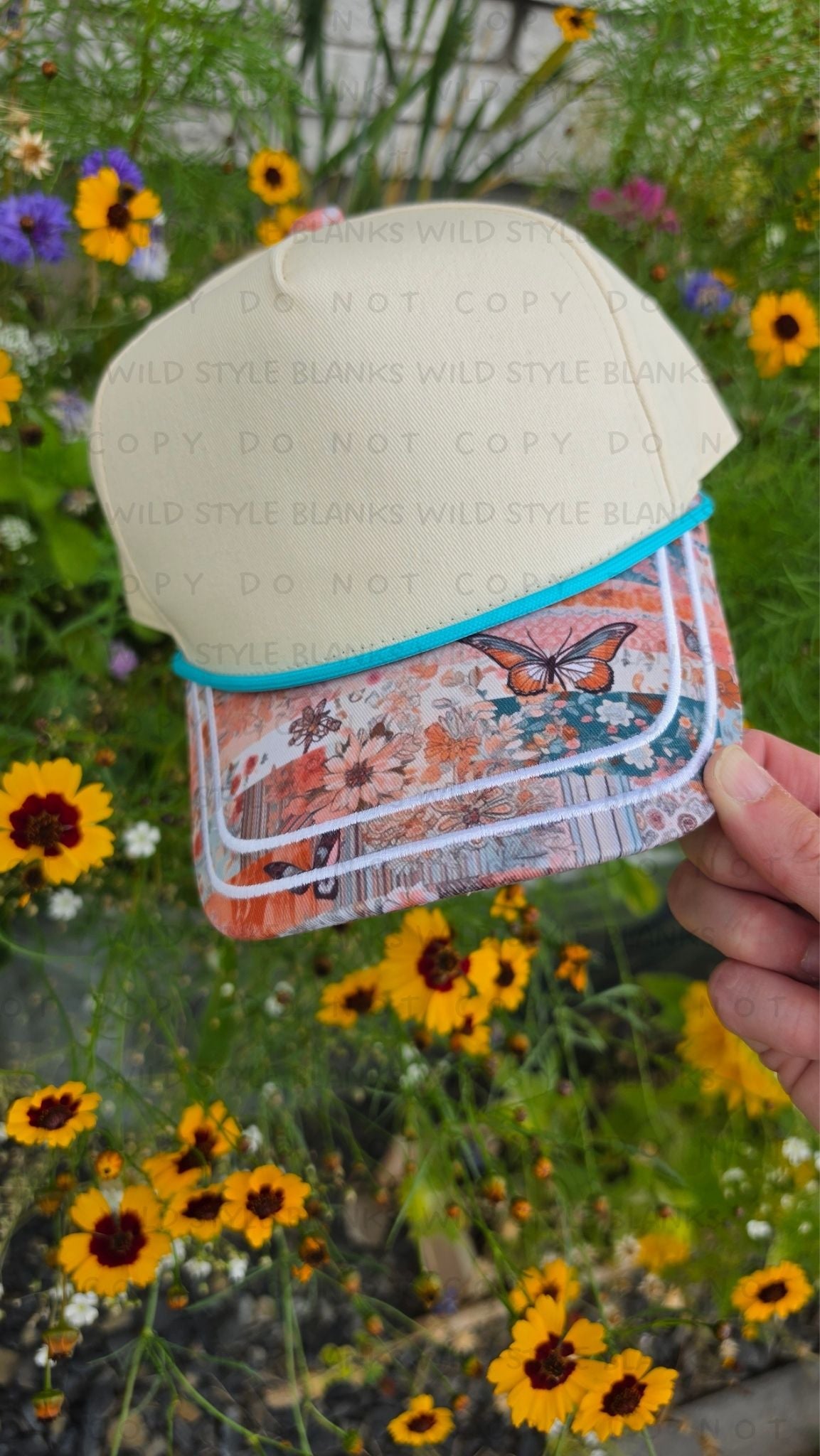 Boho Butterfly Blank Trucker Hat
